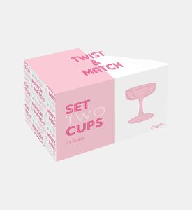 طقم أكواب زجاجية ملونة قطعتين