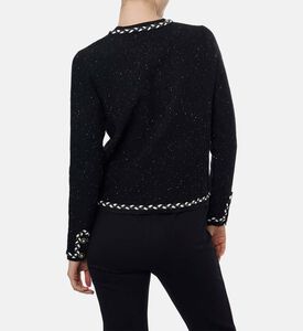 Weill Tweed Braid-detail Round Neck Cardigan, Model View