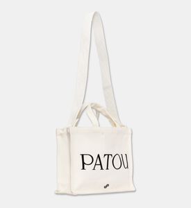 Patou Logo-print Rectangular Tote Bag, White, Packshot View