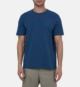 تيشيرت قطن جيرسيه بياقة مستديرة بقصة مرنة