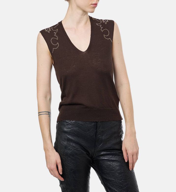Zadig et Voltaire Knit V-neck Sleeveless Top, Model View
