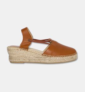 Salvi Lace-up Espadrille Wedge Sandal, Camel, Eu-41, Packshot View