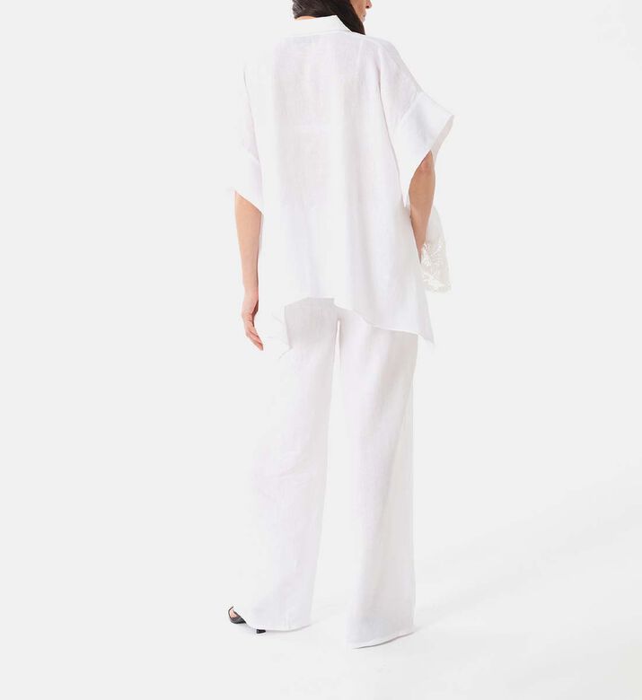 بنطال بالازو كتان برباط خصر بنطال بالازو كتان برباط خصر