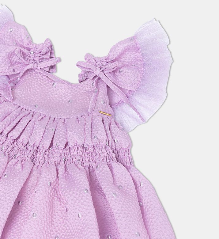 Lilac Field Elastic Band-details Dress