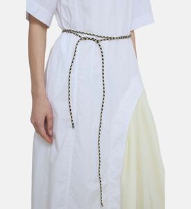 فستان متوسط الطول قطن بطيات