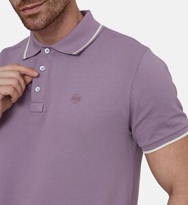 قميص بولو قطن بحواف متباينة