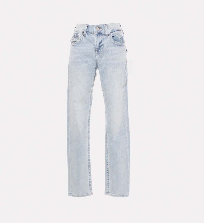 Contrast Stitching Light Wash Straight-leg Jeans
