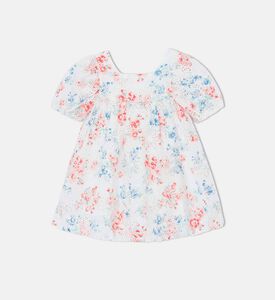 فستان بحلقات مفرغة بطبعة أزهار