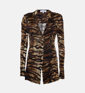 Ronny Kobo Leopard-print Button Closure Shirt, Packshot View