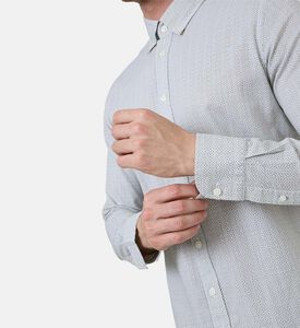 قميص قطن بأكمام طويلة بطبعة بشكل بلاط