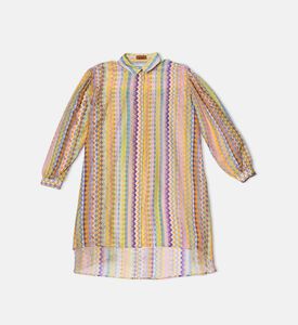 فستان قطن بطبعة مخططة