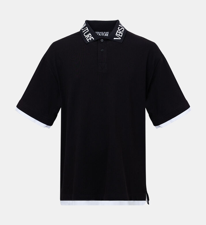 Versace Jeans Couture, Logo Cotton Piquet Polo Shirt Men