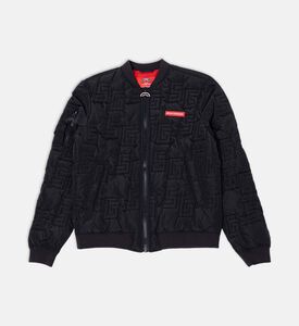 Textured Pattern Bomber Jacket