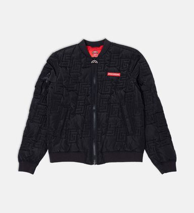 Textured Pattern Bomber Jacket