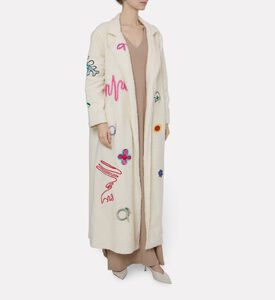Dalia Al Azem Multi-colored Embroidered Motifs Canvas Abaya, Model View