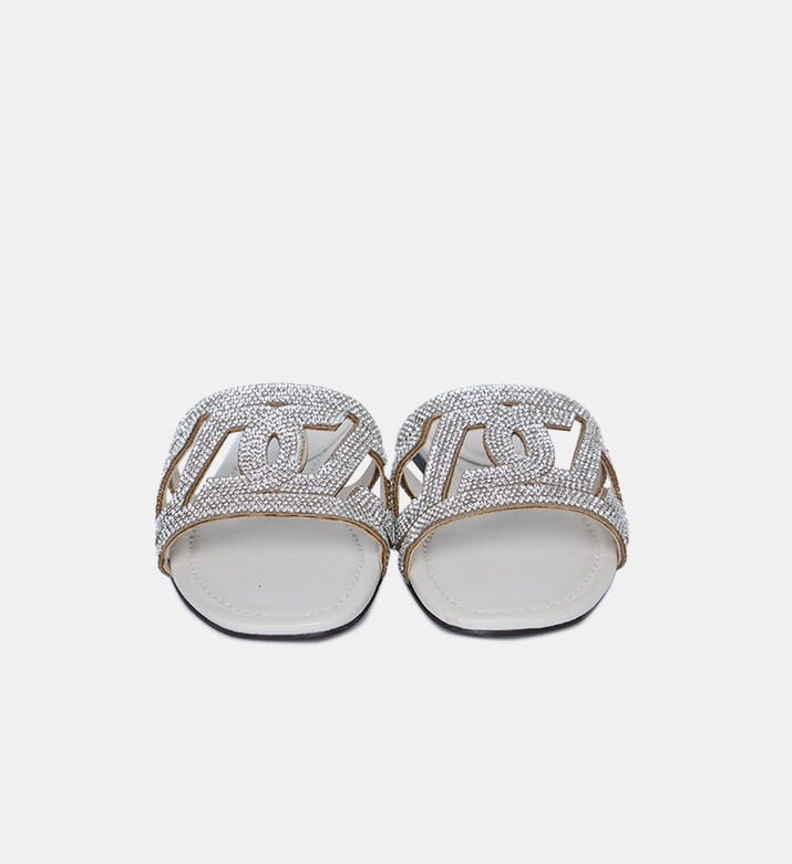 Rhinestone Strap Flat Sandal