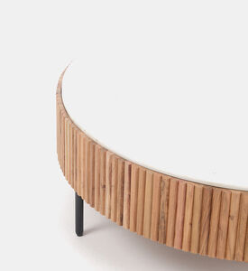 Home Deco and More Acacia Wood Ribbed Coffee Table, Packshot View