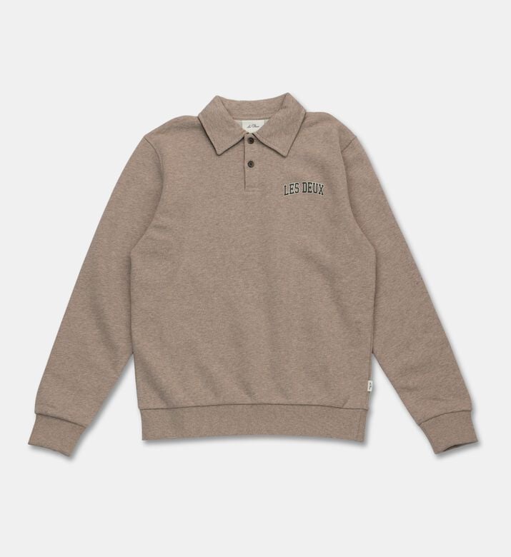 Les Deux Logo Long-sleeve Polo Shirt, Sand, 13-14y, Packshot View