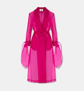 Savanna Silk Organza Summer Coat, Fuchsia, S-m, Packshot View
