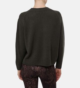 Ba and Sh Zip-detail Long-sleeve Sweater, Khaki, M, Model View