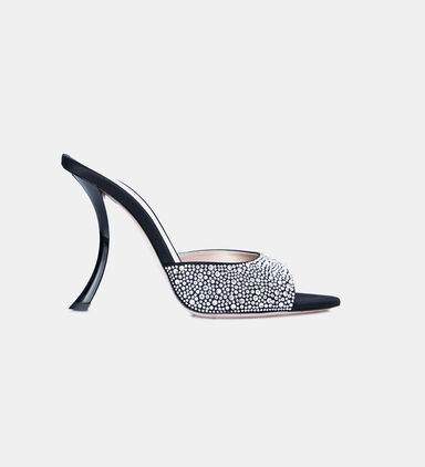 Rhinestone-embellishment Open-toe Mules