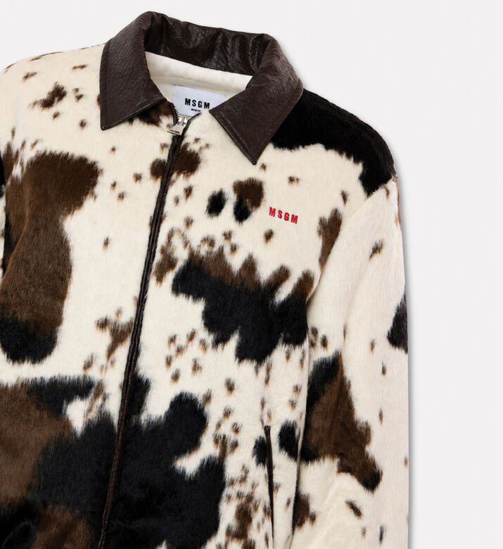 MSGM Faux Fur Printed Jacket, Packshot View