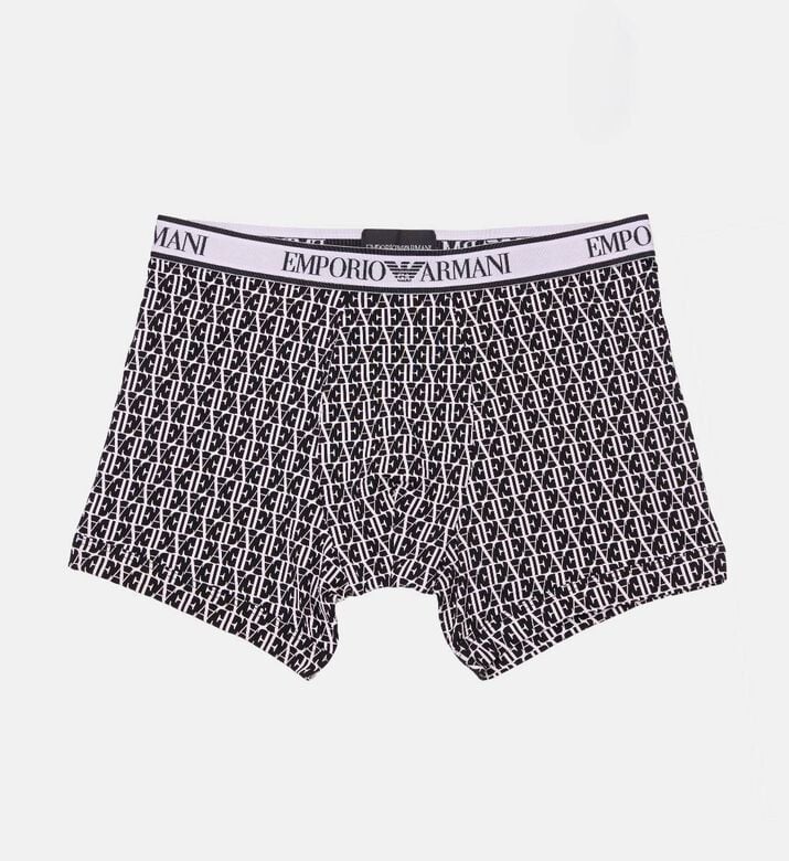 Emporio Armani Cotton Logo-waistband Three-pack Boxer Briefs, Black, Xl, Packshot View