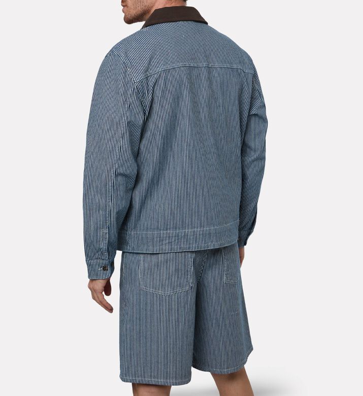 Les Deux Stripe-print Zip Fastening Jacket, Model View