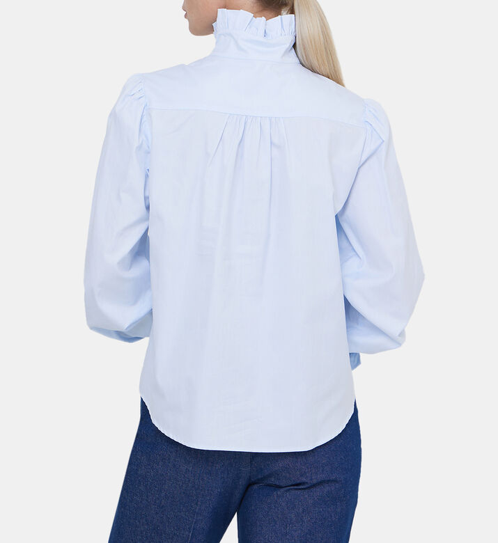 قميص باريستا بأصفاد مكشكشة من القطن