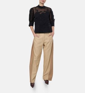 Farm Rio Embroidered Short Sleeve Blouse, Model View