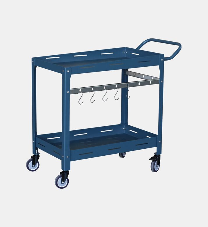 Home Deco and More Zuing Side Handle Outdoor Trolley, Navy, Packshot View