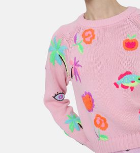 كنزة مطرزة محبوكة مطرزة