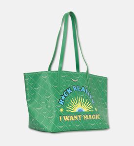 Zadig et Voltaire Oversized Colorful Graphics Monogram Tote Bag, Green, Packshot View