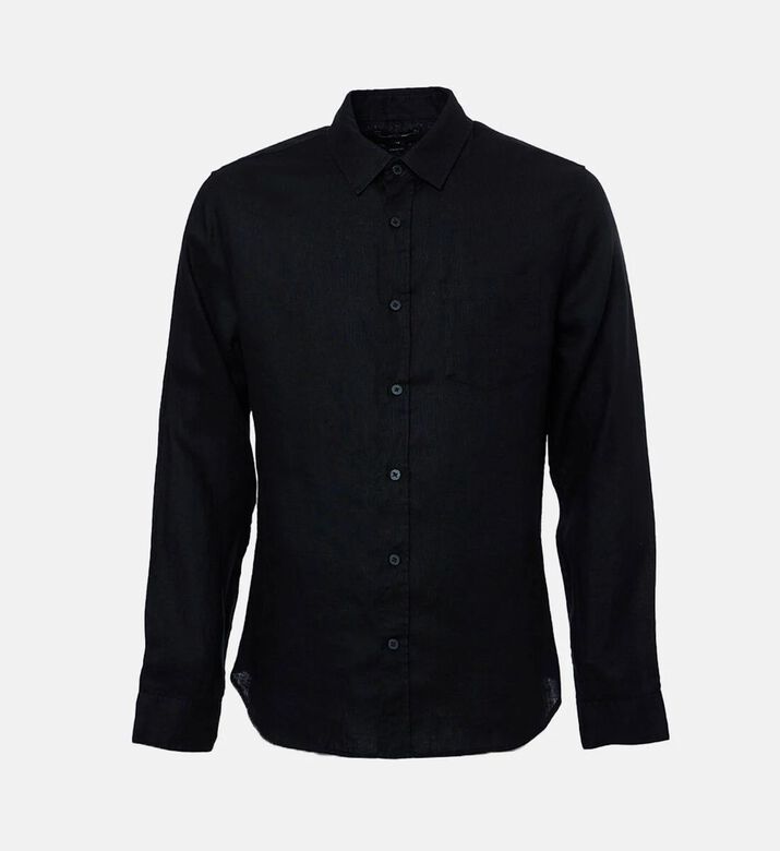 Vince Button-down Long-sleeve Shirt, Black, S, Packshot View
