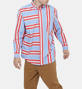 قميص بخطوط مختلطة بقصة عادية