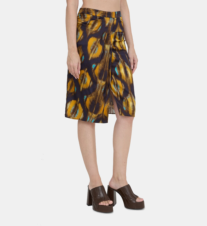 Wrap Pleated Skirt