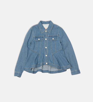 Peplum Hem Denim Jacket