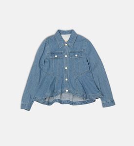 La Mia Bambina Peplum Hem Denim Jacket, Packshot View La Mia Bambina Peplum Hem Denim Jacket, Packshot View