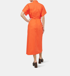 فستان سيركا منسدل باللون البرتقالي