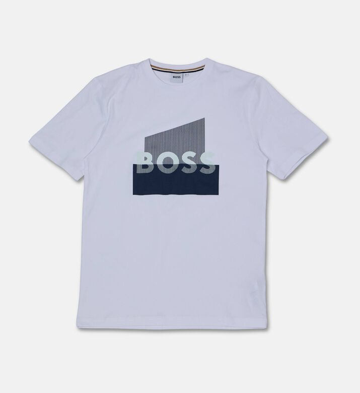 Boss Centered Logo Jersey T-shirt, White, 10y, Packshot View
