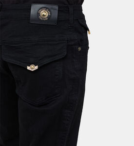 بنطال جينز قطني عالي الخصر