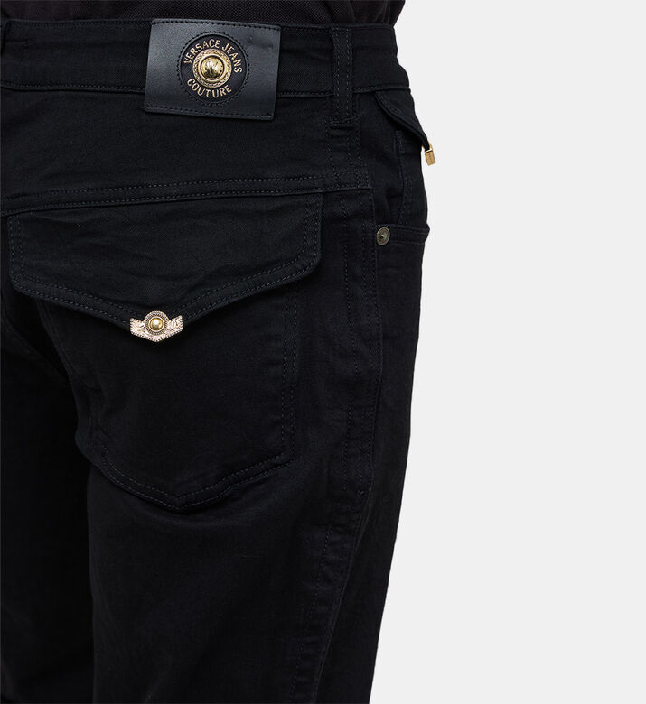 بنطال جينز قطني عالي الخصر