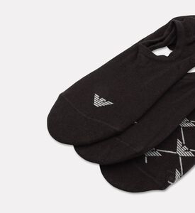 Emporio Armani Logo-print Low-cut 3-pack Socks Set, Black, L-xl, Packshot View