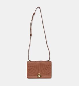 Camille Fournet Signature Calf Leather Pleated Shoulder Bag, Brown, Packshot View