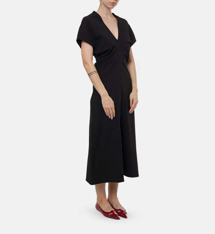 Puffed Sleeve V-neck Jumpsuit