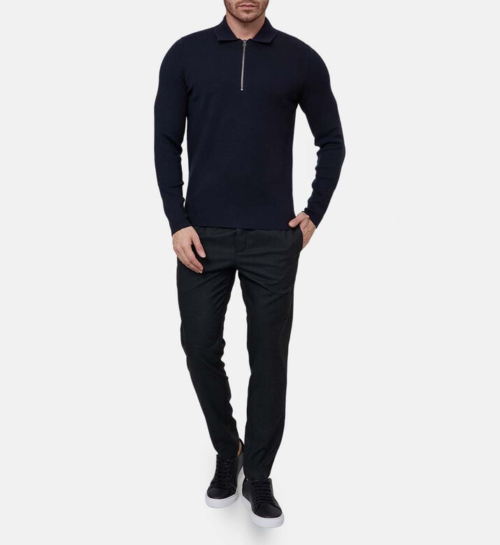 Half-zip Long-sleeve Regular-fit Polo Shirt
