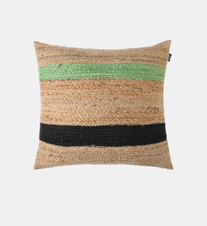 Home Deco and More Walis Jute Fabric Square Filled And Vaccumed Cushion, Packshot View