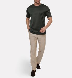 Corneliani Relaxed-fit Flax Drawstring Pants, Beige, 56, Model View