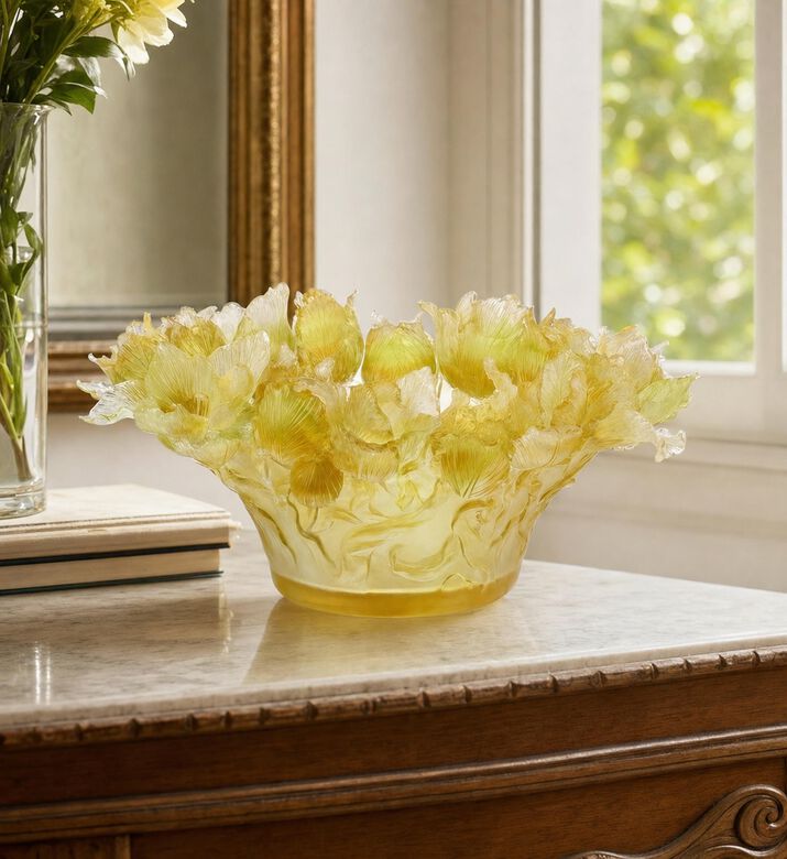 Cristal de Paris Desert Amber Tulip Bowl, Model View
