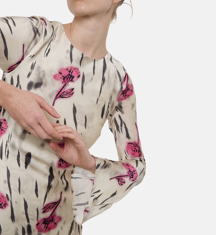 Ganni All-over Floral-print Long-sleeve Maxi Dress, Model View